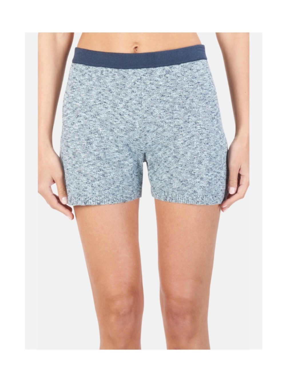 NWT NAADAM Shorts High Waisted Knit Cotton Cashmere Light Blue Size S